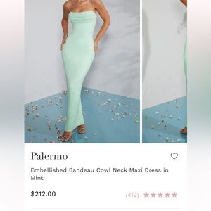 Oh Polly Mint Strapless Maxi Dress